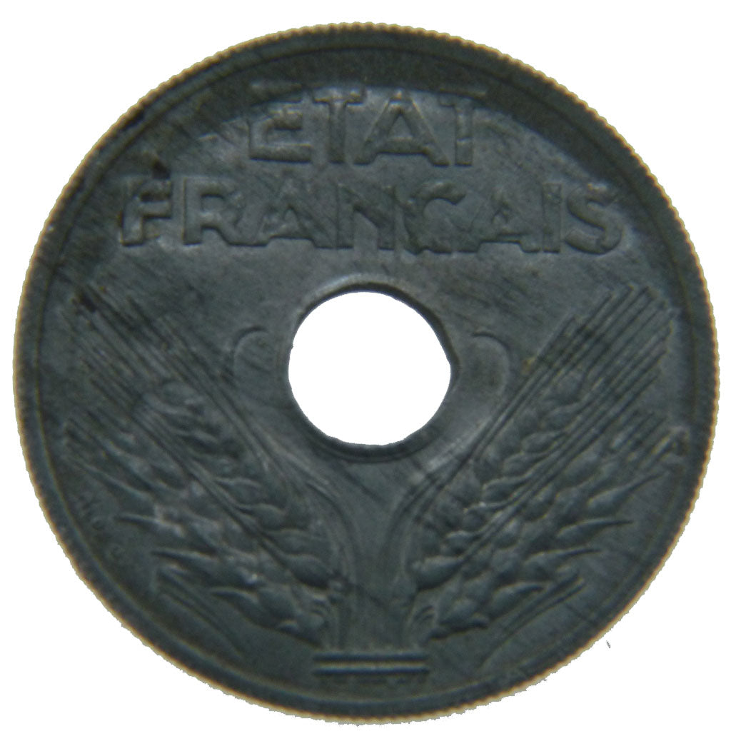 FRANCE, État français, 20 Centimes, 1944, Paris, KM #900.2, MS(60-62), Zinc, Ga.