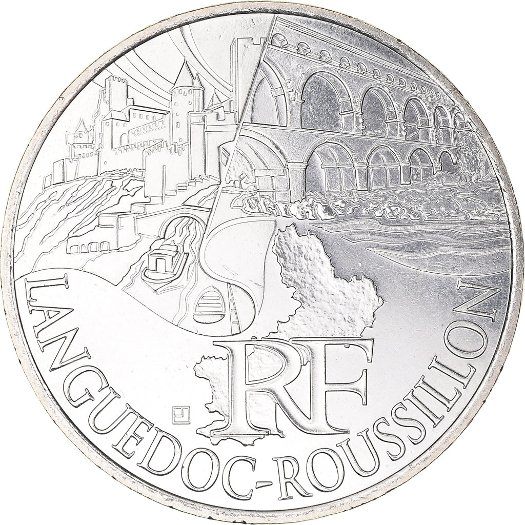 France, 10 Euro, Languedoc-Rousillon, 2011, Paris, MS(64), Silver, KM:1741