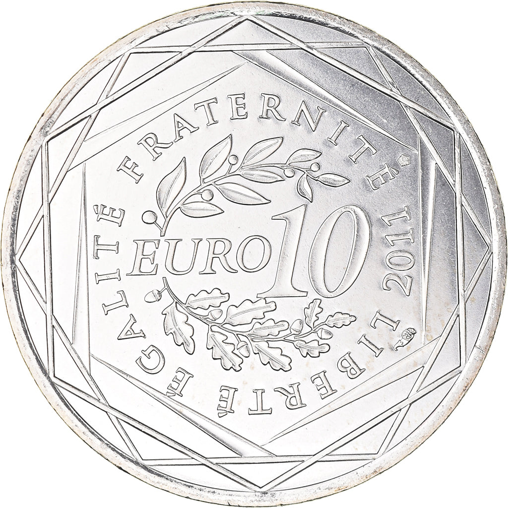 France, 10 Euro, Languedoc-Rousillon, 2011, Paris, MS(64), Silver, KM:1741