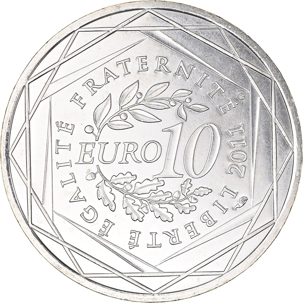 France, 10 Euro, Alsace, 2011, Paris, MS(64), Silver, KM:1734