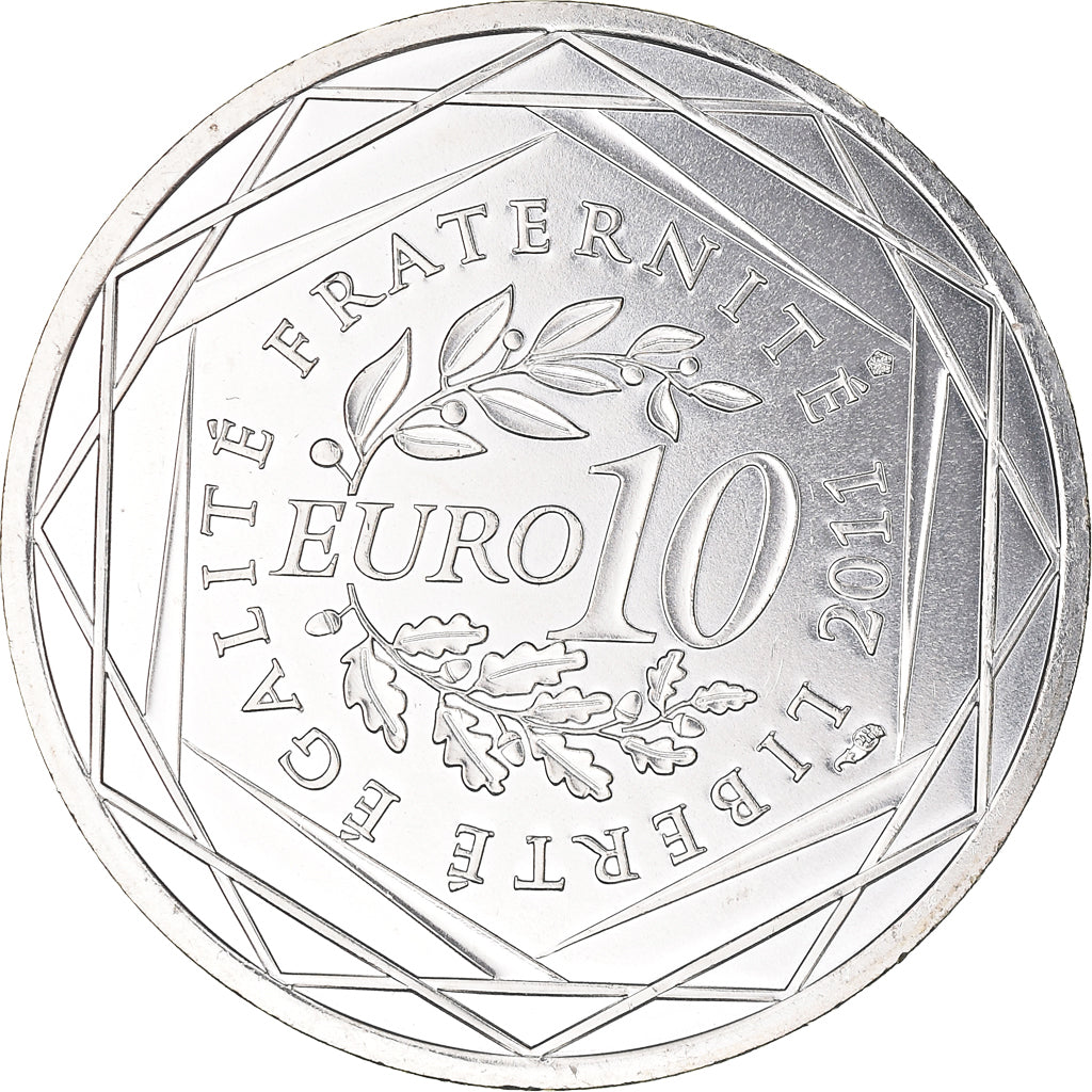 France, 10 Euro, Martinique, 2011, Paris, MS(64), Silver, KM:1744