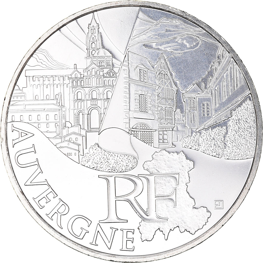 Francia, 10 Euro, Auvergne, Euros des régions, 2011, Paris, FDC, Argento