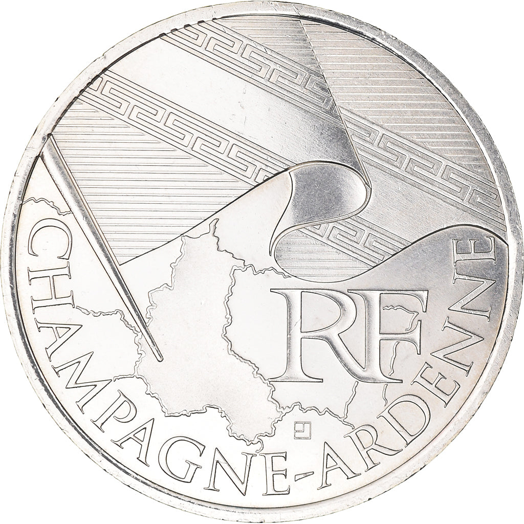 France, 10 Euro, Champagne-Ardenne, 2010, Paris, MS(65-70), Silver