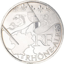 France, 10 Euro, Rhône Alpes, 2010, MS(63), Silver