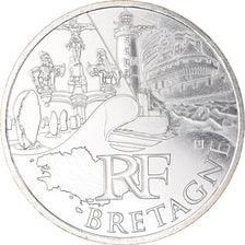 France, 10 Euro, Bretagne, Euros des régions, 2011, FDC, MS(65-70), Silver