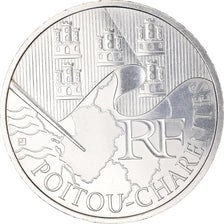 France, 10 Euro, Poitou-Charentes, 2010, Paris, MS(63), Silver, KM:1667