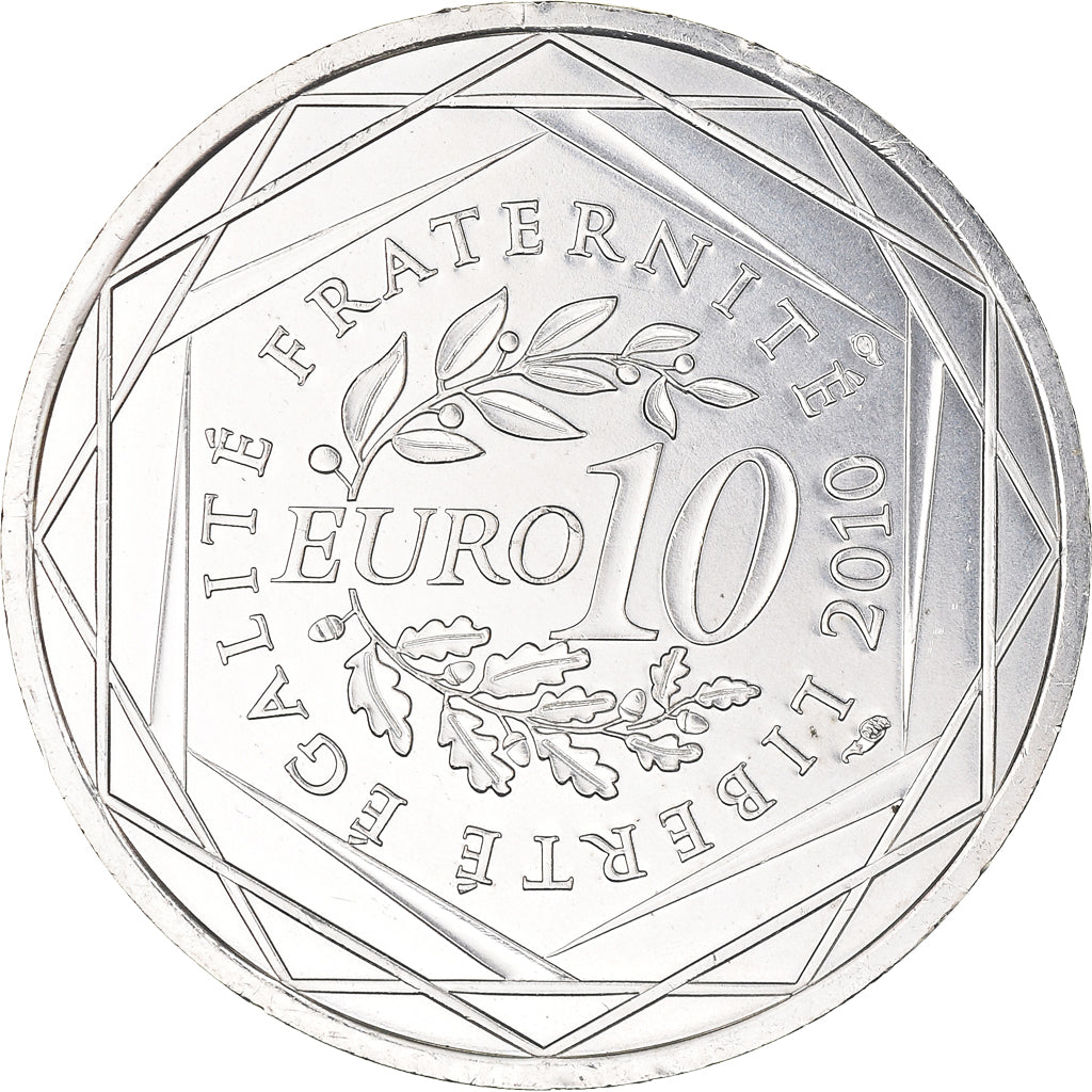 France, 10 Euro, Poitou-Charentes, 2010, Paris, MS(63), Silver, KM:1667