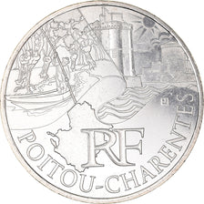 France, 10 Euro, Poitou-Charentes, 2011, Paris, MS(64), Silver, KM:1748