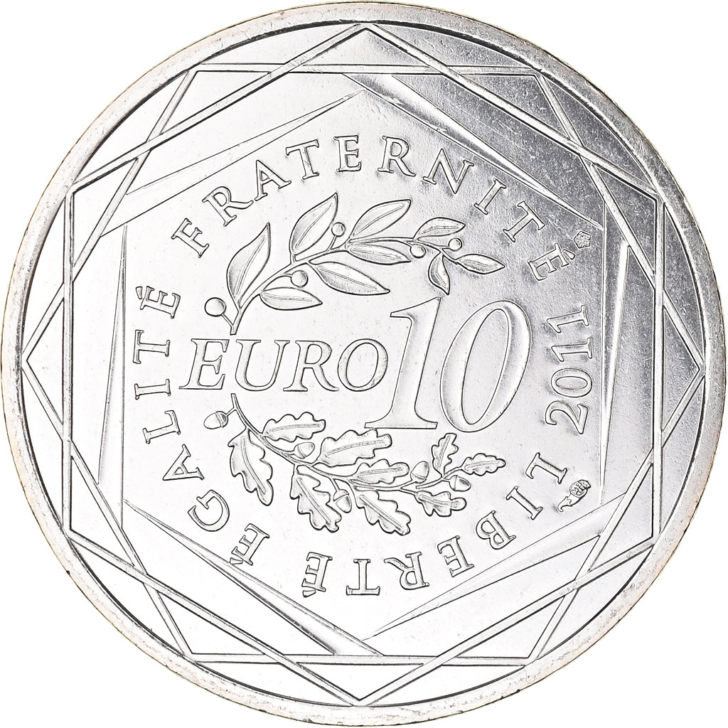 France, 10 Euro, Poitou-Charentes, 2011, Paris, MS(64), Silver, KM:1748