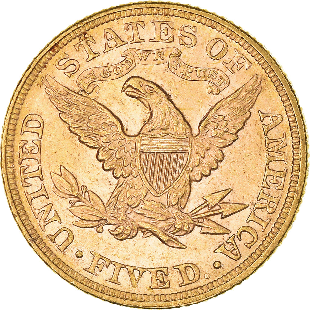 Moneta, Stati Uniti, Coronet Head, $5, Half Eagle, 1893, U.S. Mint