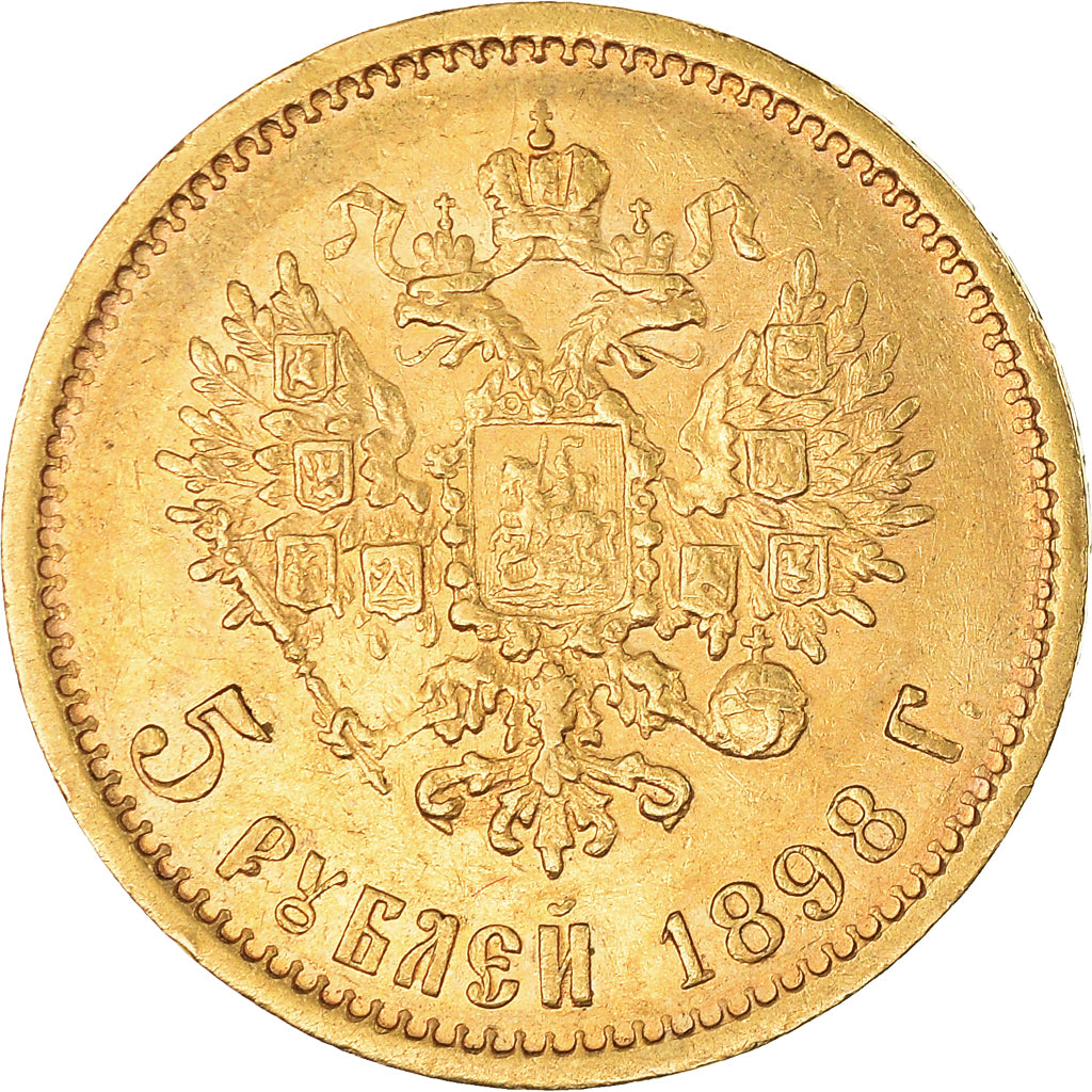 Monnaie, Russie, Nicholas II, 5 Roubles, 1898, St. Petersburg, TTB+, Or, KM:62