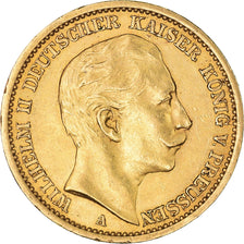 Coin, German States, PRUSSIA, Wilhelm II, 20 Mark, 1907, Berlin, AU(50-53)