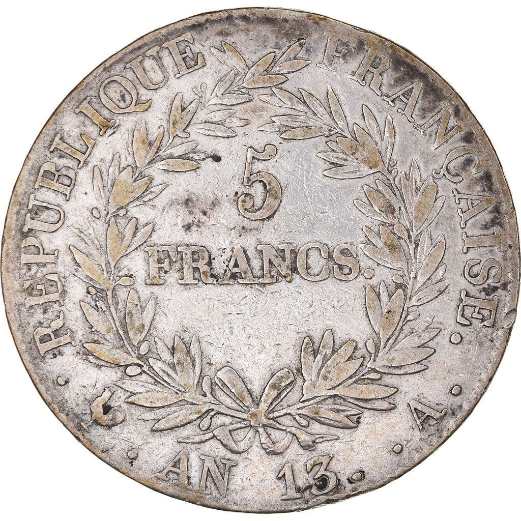 Moneta, Francja, Napoléon I, 5 Francs, AN 13, Paris, VF(30-35), Srebro