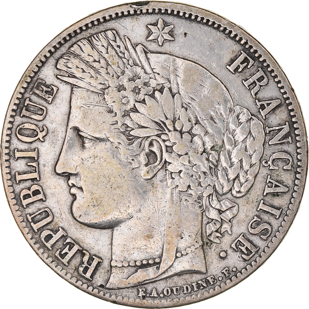 Coin, France, Cérès, 5 Francs, 1851, Paris, VF(30-35), Silver, KM:761.1