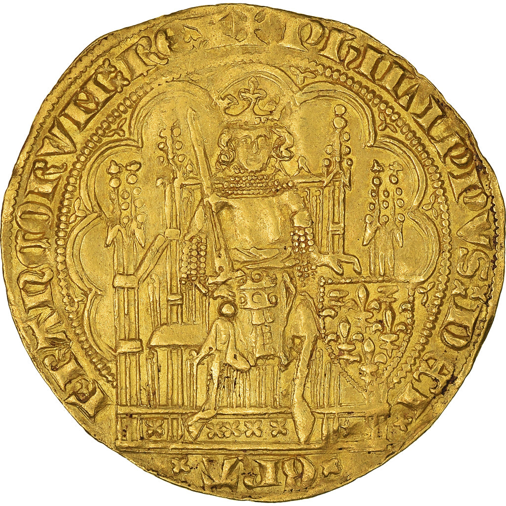 Moeda, França, Philippe VI, Ecu d'or à la chaise, Ecu d'or, AU(55-58)