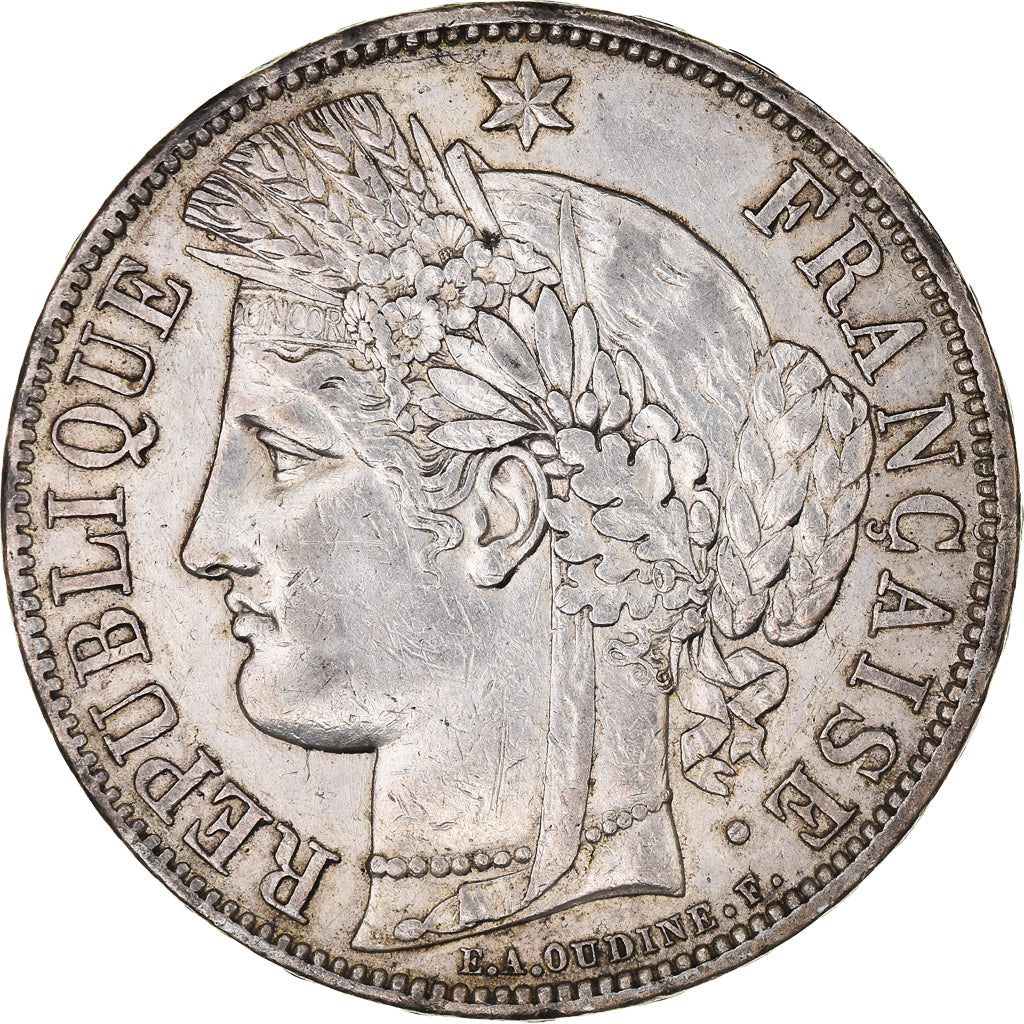 Coin, France, Cérès, 5 Francs, 1870, Paris, EF(40-45), Silver, KM:819