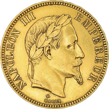 Moneta, Francia, Napoleon III, Napoléon III, 100 Francs, 1867, Strasbourg, BB