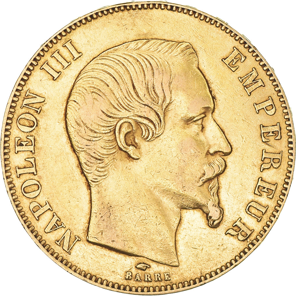 Munten, Frankrijk, Napoleon III, 50 Francs, 1857, Paris, ZF, Goud, KM:785.1