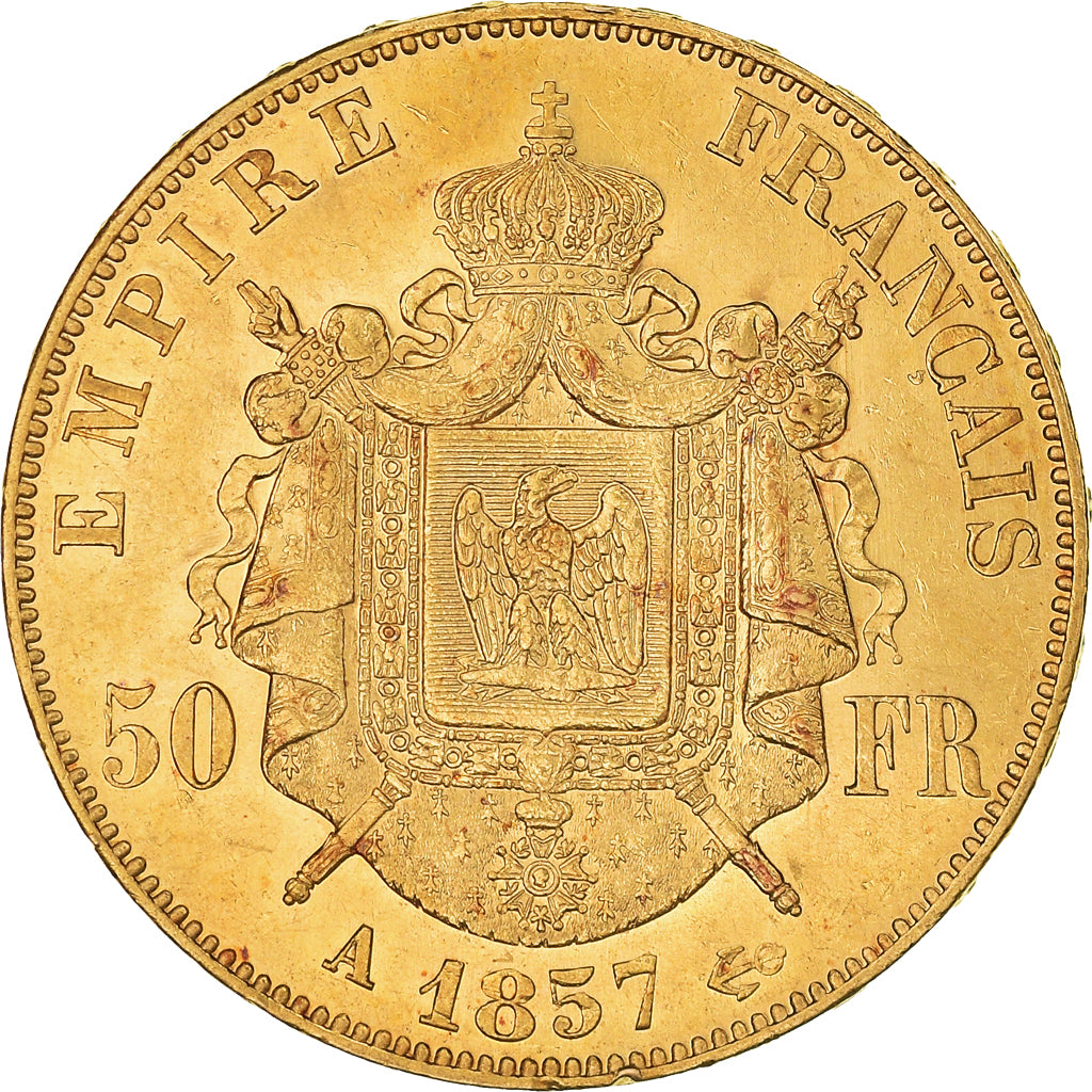 Munten, Frankrijk, Napoleon III, Napoléon III, 50 Francs, 1857, Paris, PR