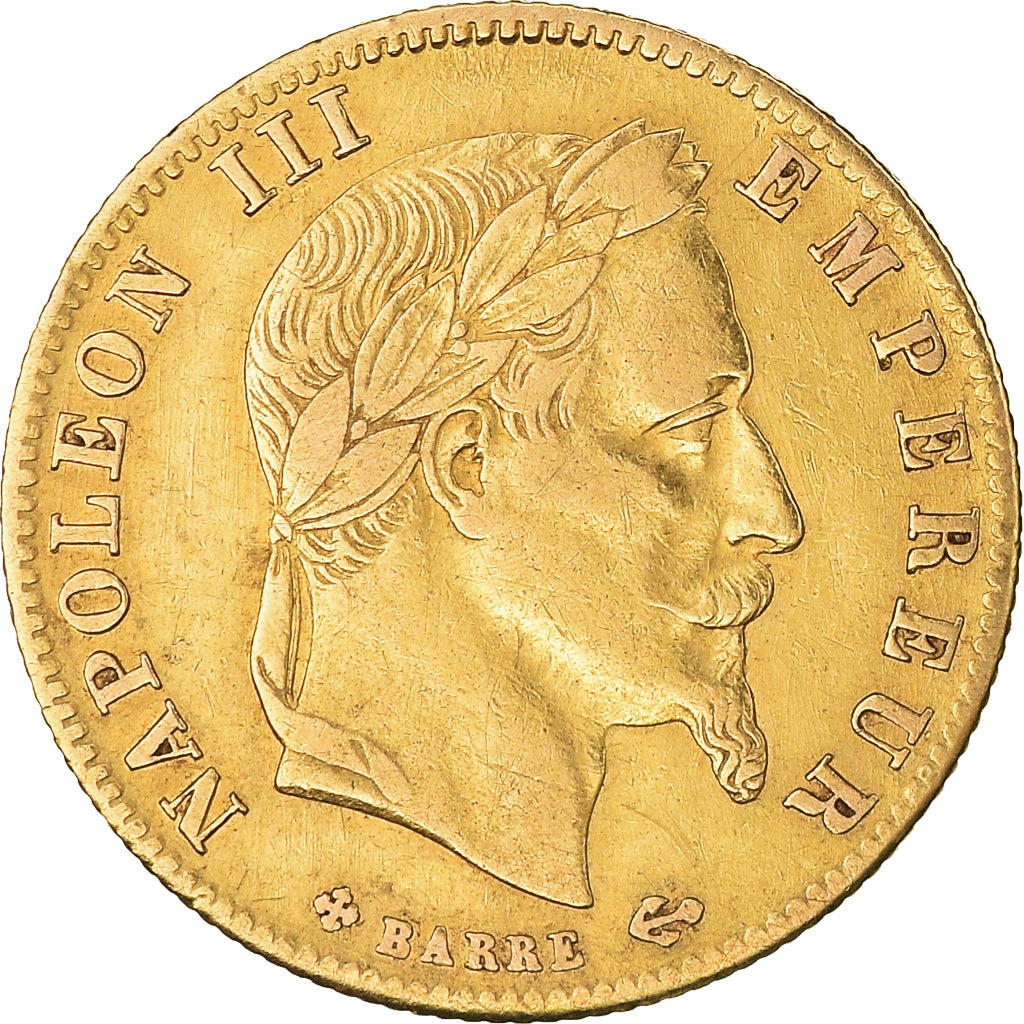 Moeda, França, Napoleon III, Napoléon III, 5 Francs, 1866, Strasbourg