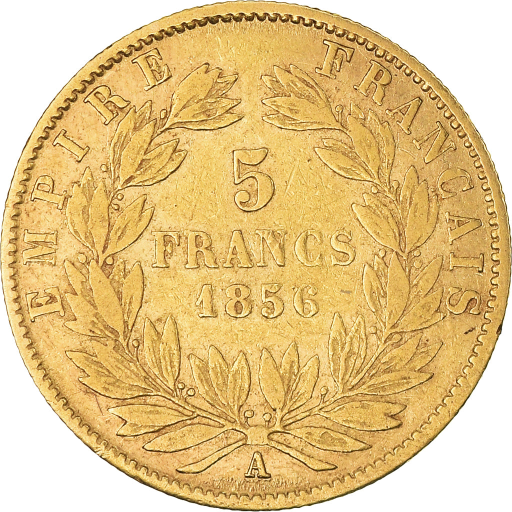 Moneta, Francia, Napoleon III, Napoléon III, 5 Francs, 1856, Paris, MB+, Oro
