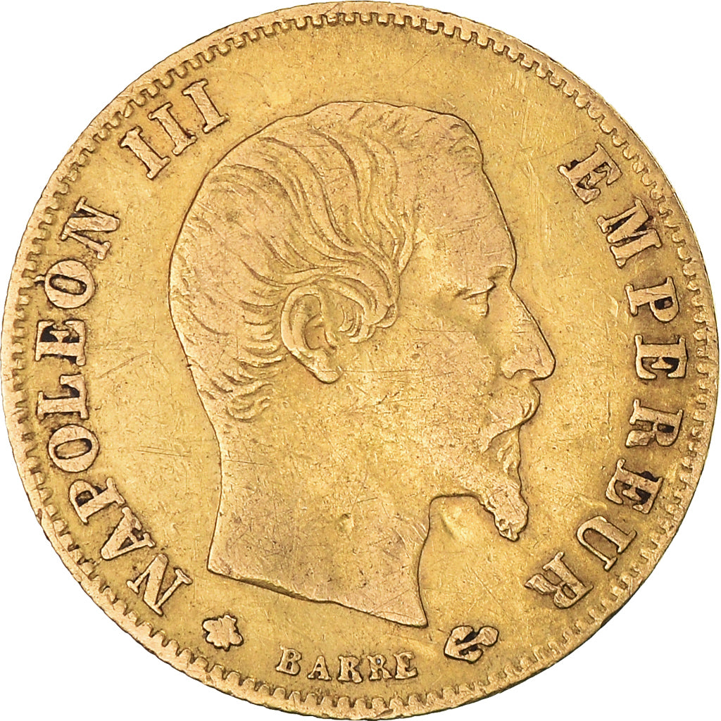 Moneda, Francia, Napoleon III, Napoléon III, 5 Francs, 1859, Strasbourg, BC+