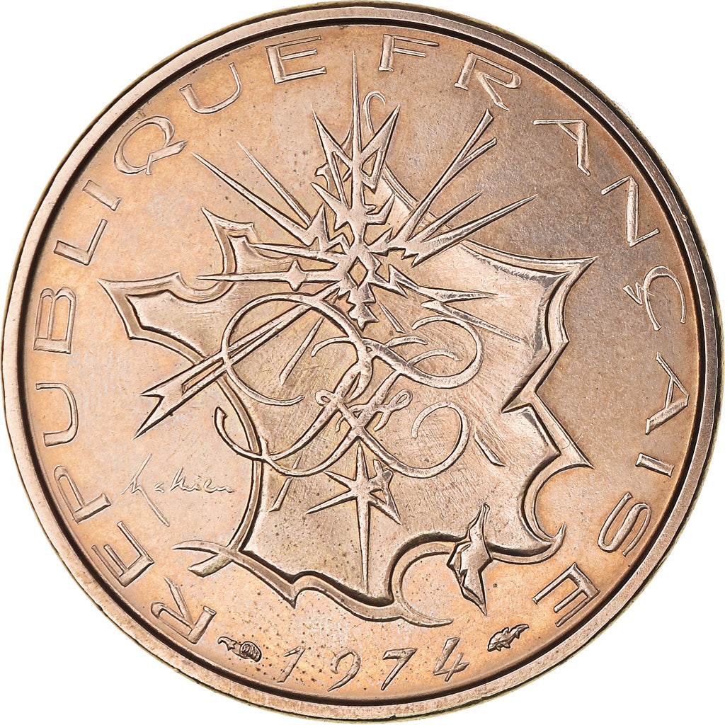 Coin, France, Mathieu, 10 Francs, 1974, Paris, ESSAI, MS(65-70), Nickel-brass