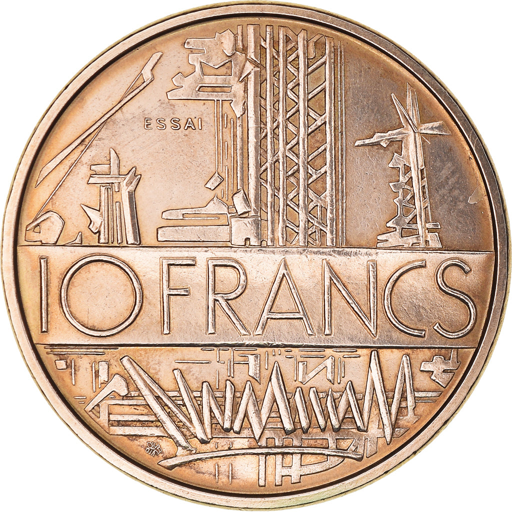 Coin, France, Mathieu, 10 Francs, 1974, Paris, ESSAI, MS(65-70), Nickel-brass