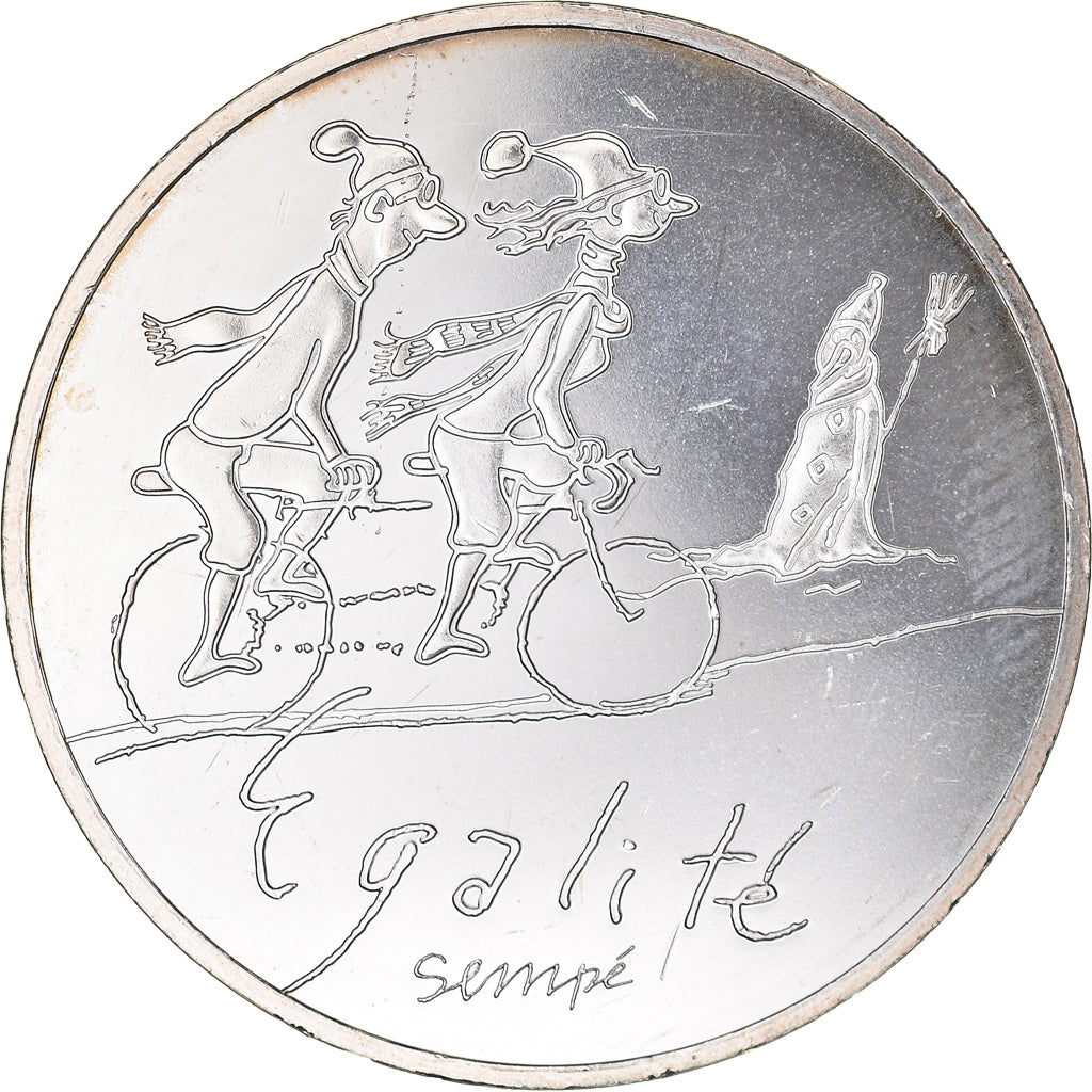 Francia, 10 Euro, Egalité Hiver Sempé, 2014, SPL, Argento, Gadoury:EU718