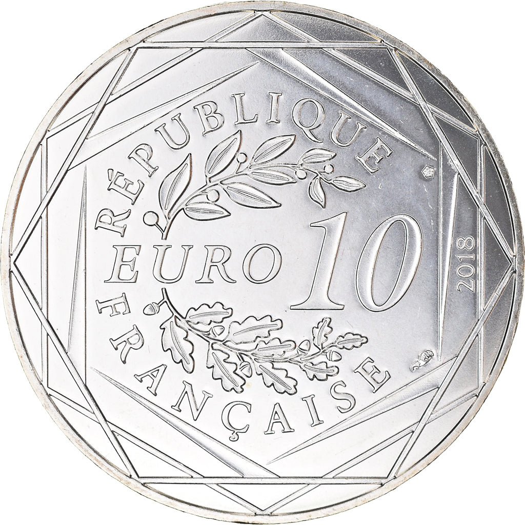 France, 10 Euro, Mickey libre comme l'air, 2018, MS(65-70), Silver