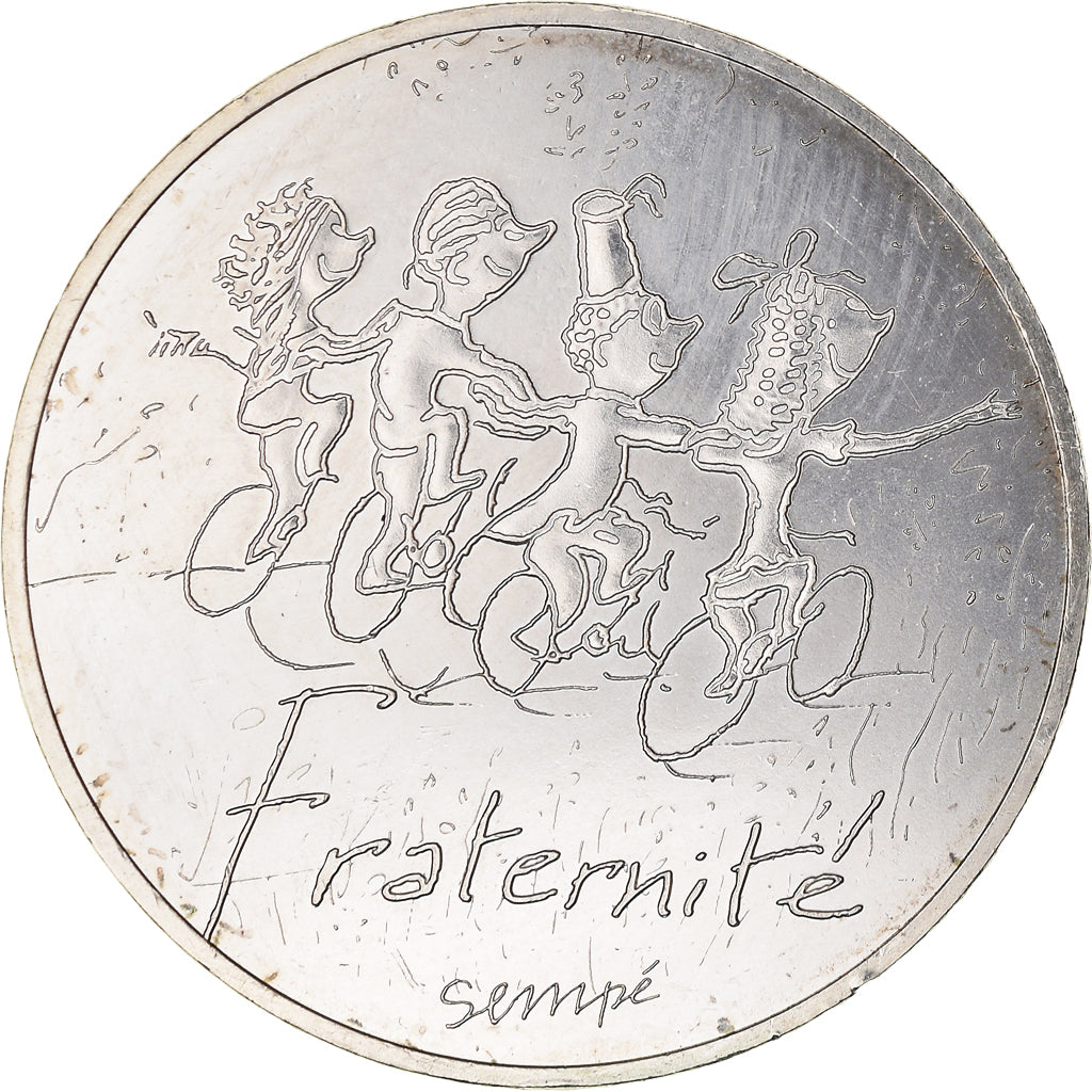 France, 10 Euro, Fraternité, 2014, Sempé, AU(55-58), Silver, Gadoury:EU718