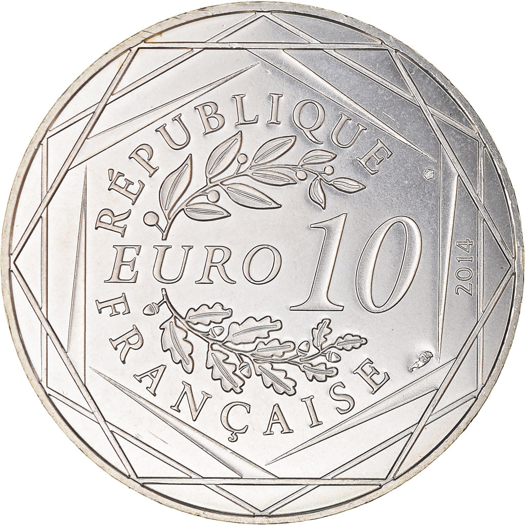 France, 10 Euro, Fraternité, 2014, Sempé, AU(55-58), Silver, Gadoury:EU718