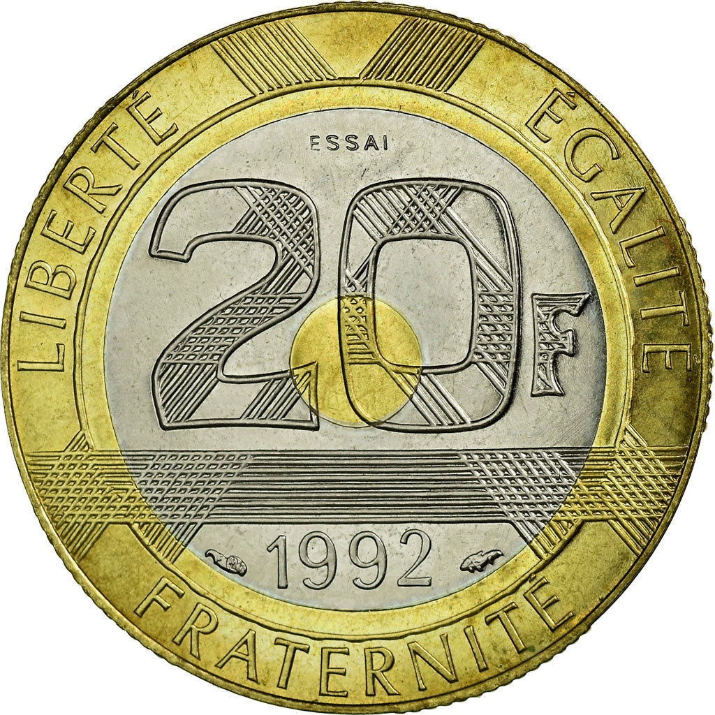 Coin, France, 20 Francs, 1992, MS(65-70), Bimetallic, Gadoury:871