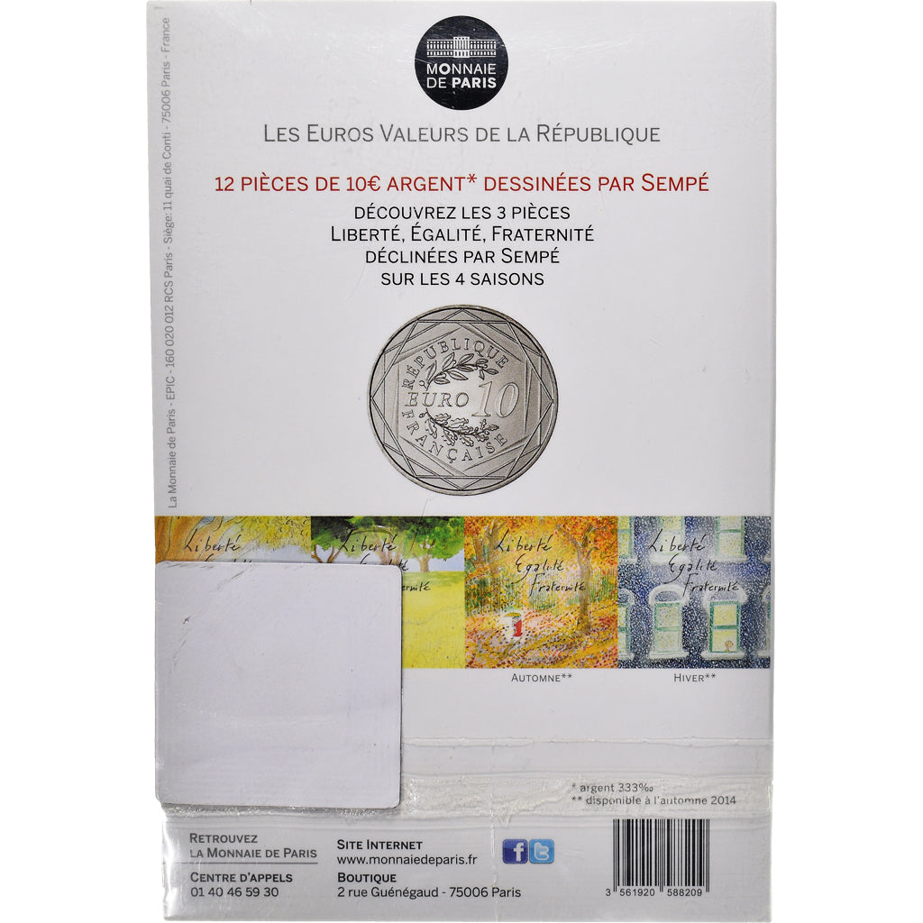 France, Monnaie de Paris, 10 Euro, Liberté Hiver Sempé, 2014, Paris