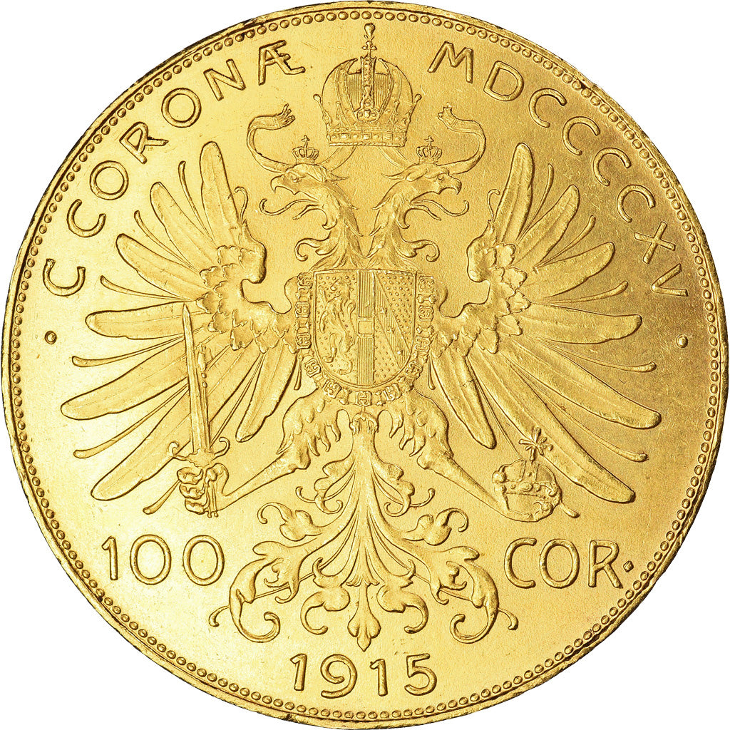 Coin, Austria, Franz Joseph I, 100 Corona, 1915, MS(63), Gold, KM:2819