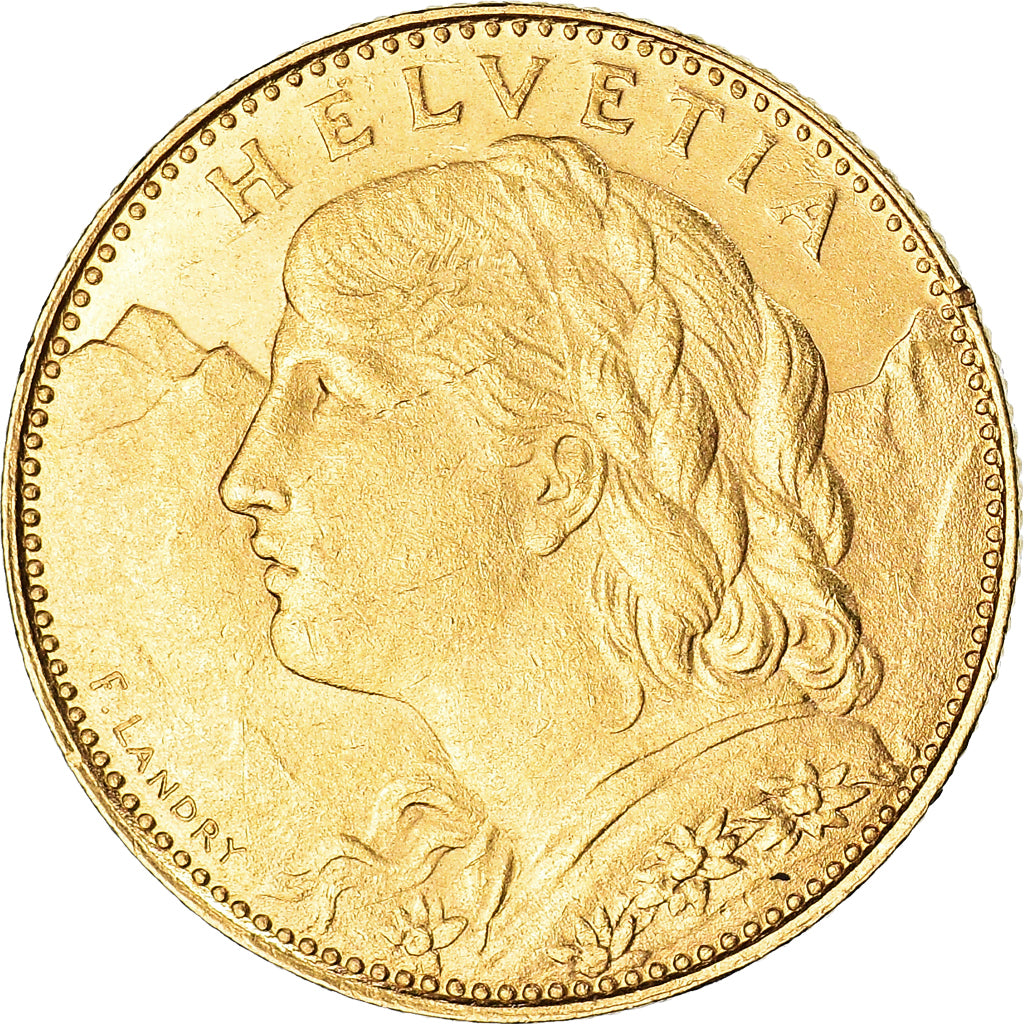 Coin, Switzerland, 10 Francs, 1922, Bern, MS(63), Gold, KM:36