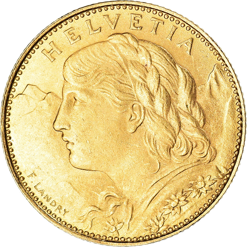 Coin, Switzerland, 10 Francs, 1922, Bern, MS(63), Gold, KM:36