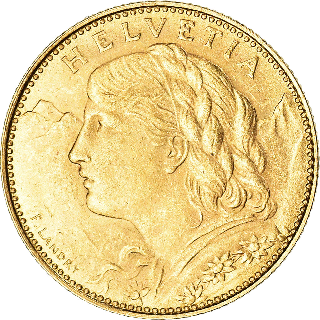 Coin, Switzerland, 10 Francs, 1922, Bern, MS(63), Gold, KM:36