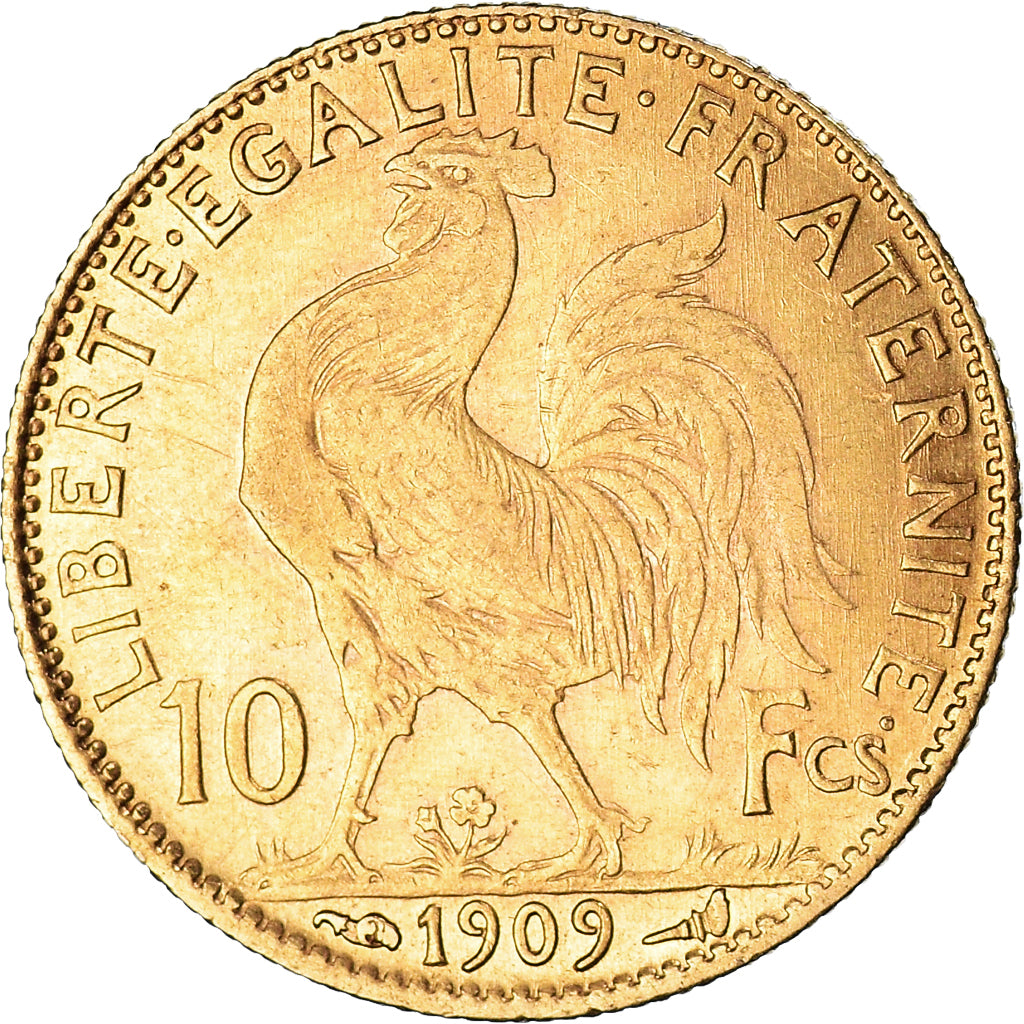 Monnaie, France, Marianne, 10 Francs, 1909, Paris, Coq, SUP, Or, Gadoury:1017
