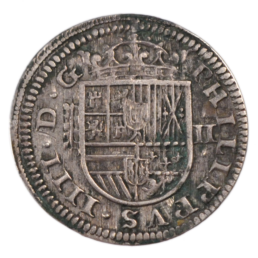 Spain, 2 Réales, 1627, Segovia, KM #93.1, AU(50-53), Silver, 7.00