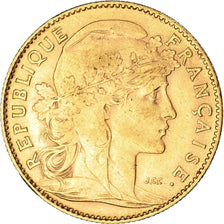 Moeda, França, Marianne, 10 Francs, 1906, Paris, Coq, AU(50-53), Dourado