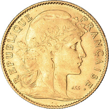 Munten, Frankrijk, Marianne, 10 Francs, 1905, Paris, Coq, ZF+, Goud, KM:846