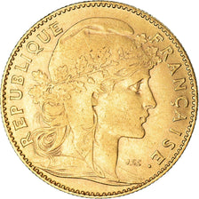 Moeda, França, Marianne, 10 Francs, 1900, Paris, Coq, AU(50-53), Dourado