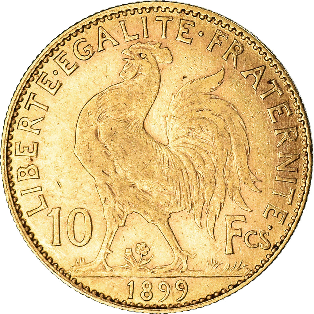 Münze, Frankreich, Marianne, 10 Francs, 1899, Paris, Coq, SS, Gold, KM:846