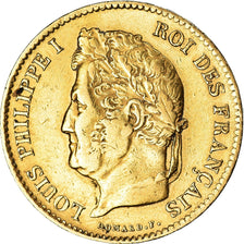 Moneta, Francja, Louis-Philippe, 40 Francs, 1836, Paris, EF(40-45), Złoto