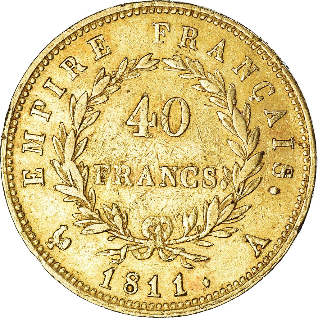 Munten, Frankrijk, Napoléon I, 40 Francs, 1811, Paris, ZF, Goud, KM:696.1