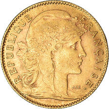 Munten, Frankrijk, Marianne, 10 Francs, 1910, Paris, Coq, ZF+, Goud, KM:846