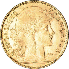 Moeda, França, Marianne, 10 Francs, 1910, Paris, Coq, AU(50-53), Dourado