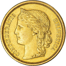 Coin, Switzerland, 20 Francs, 1883, Bern, AU(55-58), Gold, KM:31.1