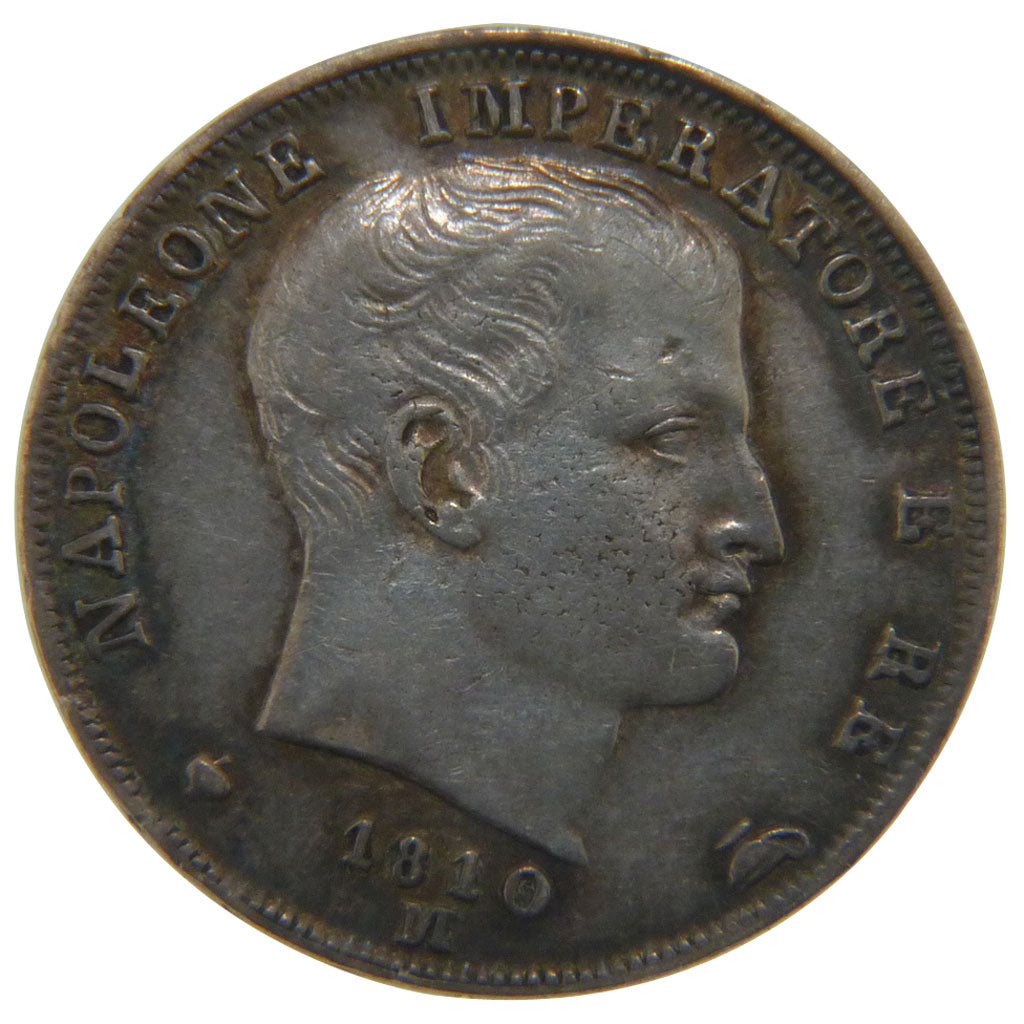 Italy, 1 Lire, 1810, Milan, AU(50-53), Silver, Gadoury #12, 5.00